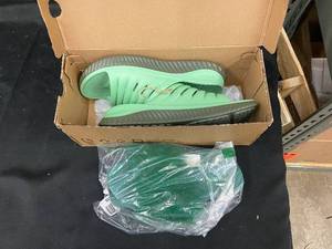 lot 39 image: Pair of Size 12 Green Foam Slide Sandals with Box