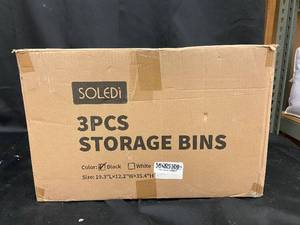 lot 49 image: Set of 3 SOLEDI Storage Bins in Black and White