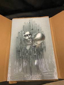 lot 65 image: 3D Relief Silver Wall Art Sculpture in Wooden Frame