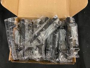 lot 99 image: Bulk Lot of 20 Black Plastic Mounting Brackets with Screws