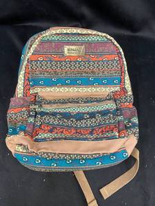 lot 119 image: Kimaye Handcrafted Textile Backpack with Multi-Color Stripes