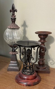 lot 68 image: Candle Holders and Finial Decor