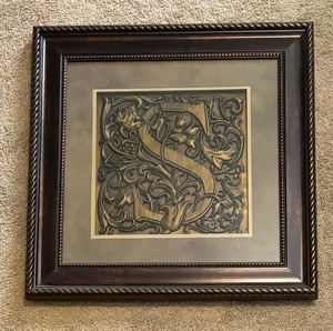 lot 69 image: Monogrammed Framed Decorative Wall Hanging