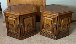 lot 73 image: Pair of Vintage Hexagon Side Tables