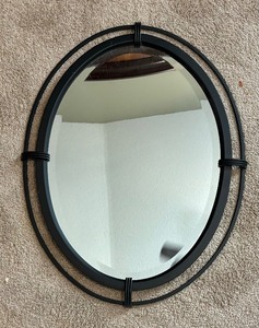 lot 77 image: Black Oval Wall Mirror by Home