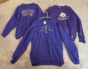 lot 80 image: Three Minnesota Vikings Size XL Sweatshirts