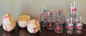 lot 50 image: Boston Warehouse Hinged Jar, Three Bowls and Twins Glasses