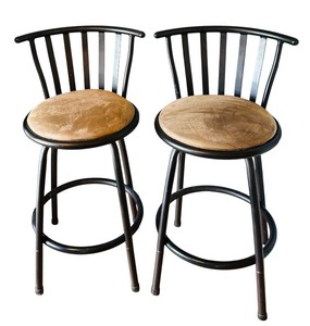 lot 51 image: Pair of Metal Bar Stools