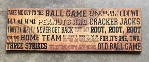 lot 136 image: Canvas Baseball Decorative Wall Hanging