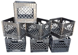 lot 153 image: (7) Black Storage Plastic Containers