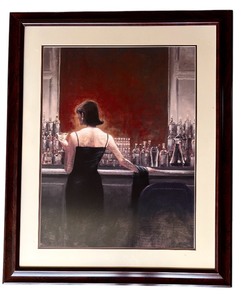 lot 145 image: Framed Artwork Print  by Brent Lynch Evening Lounge Contemporary with Retro Elements