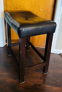 lot 160A image: Petite Faux Leather Footstool