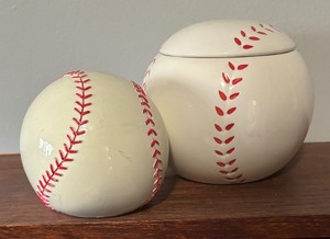 lot 187 image: Baseball Motif Bank and Canister