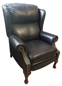 Black Leather Reclining Chair by Lane