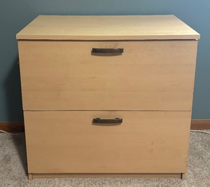 lot 241 image: Blonde File Cabinet