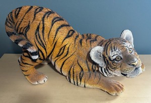 lot 247 image: Playful Resin Tiger Figurine