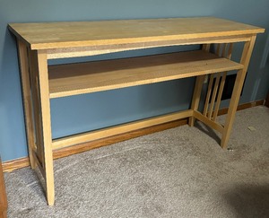 lot 8 image: Beautiful Blonde Wood Console Table