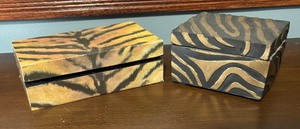 lot 268 image: Two Animal Print Trinket Boxes