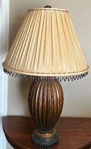 lot 224 image: Table Lamp with Beaded Shade