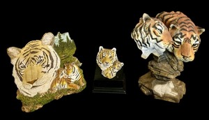 lot 223 image: Three Exotic Tiger Figurines