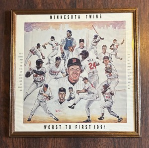 lot 313 image: Minnesota Twins Baseball 1991 World Series Champions Print by Dave Olsen