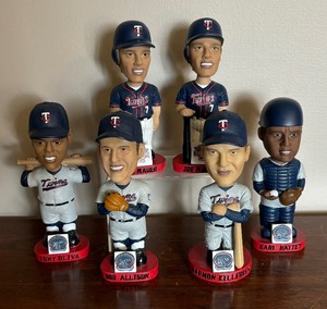 lot 324 image: Minnesota Twins Baseball Bobble Head Figurines including Tony Oliva, Joe Mauer, Harmon Killebrew and More by Bobble Dobbles