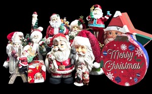 lot 160 image: Christmas Came Early Lot of Unique Santa Figurines for the Holiday