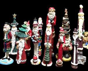 lot 342 image: Christmas Galore Fabulous Tall Santa Clause Figurines