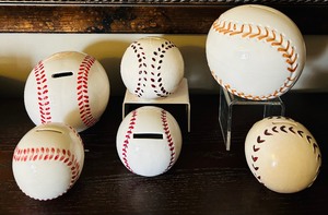 lot 293 image: Large Collection of Ceramic Baseball Coin Banks