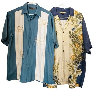 lot 287 image: Tommy Bahama 100% Silk Button Down and Cubavera Button Down Short Sleeve Shirts