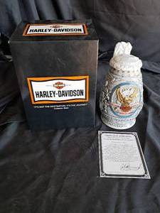 lot 47 image: Harley Davidson Collector Stein Its not the destination, its the journey NIB