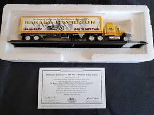 lot 57 image: Harley Davidson 1948 74 OHV-Twin Panhead Tractor & Trailer NIB