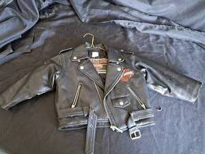 lot 83 image: Harley Davidson Kids Leather Jacket Size 4T