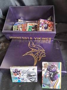 lot 99 image: Sports Card Collection -- NFLNBAWWE Cards, NFL Blitz 2000 Kits (5), Vikings Party Pooch & FB