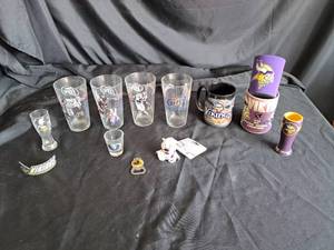 lot 113 image: Vikings Glassware collection, shot glass, beer glasses, coffee cups