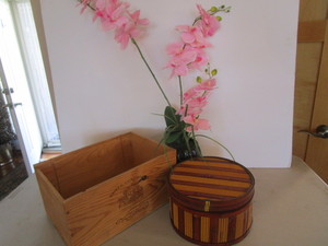 lot 182 image: Wine Box, Artificial Orchid