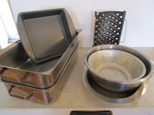 lot 180 image: Pans, Sieves, Meat Rack