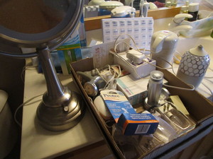 lot 223 image: Makeup Mirror, Pill Box, Dispenser