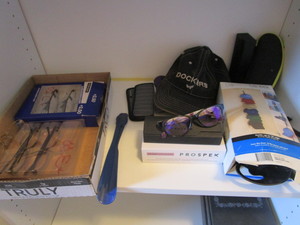 lot 232 image: Hat Rack, Hats, Glasses