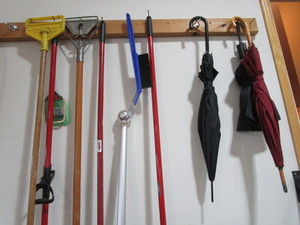 lot 300 image: Household Brooms, Mops