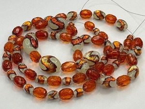 lot 14 image: Venetian Fire Opal Foil Glass Bead Strand