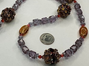 lot 29 image: Crystal Glass and Rhinestone Bead Strand