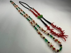 lot 34 image: Two Coral Bead Stands