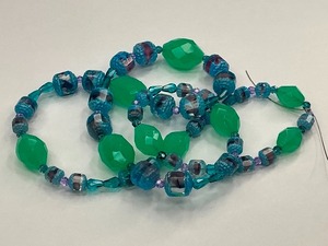 lot 44 image: Green Onyx Turquoise and Crystal Glass Bead Strand