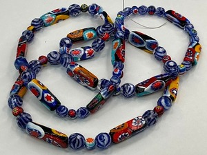 lot 53 image: Venetian Murano Moretti Millefiori Glass Bead Strand