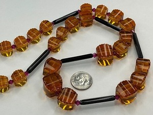 lot 57 image: Amber Glass Bead Strand