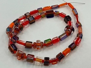 lot 62 image: Vintage Colorful Cane Glass Bead Strand