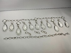 lot 76 image: Chandelier Prism Glass Crystal Teardrop Lot with Crystal Chain