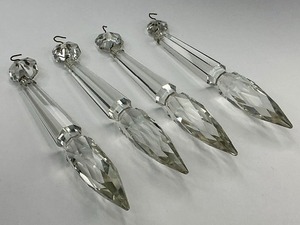 lot 90 image: Set up Four Long Chandelier Glass Crystals