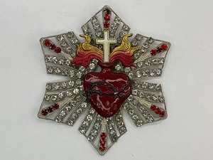 lot 100 image: Sacred Heart of Jesus Rhinestone Pendant